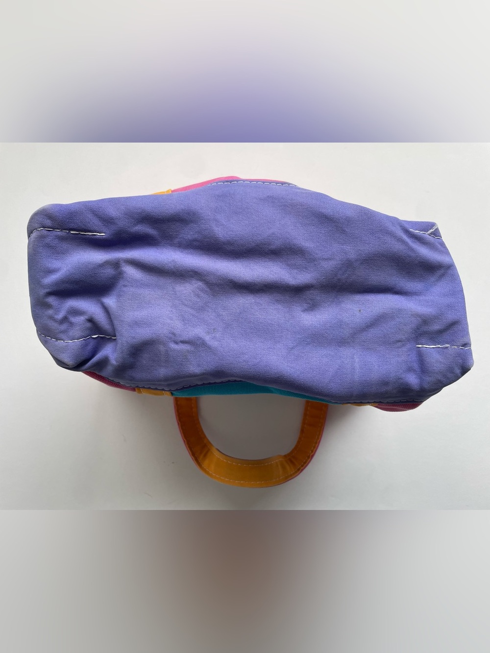 Vintage 90s Y2K L.L. Bean Medium Boat & Tote, Colorblock Pink Purple Orange Teal - Picture 5 of 10
